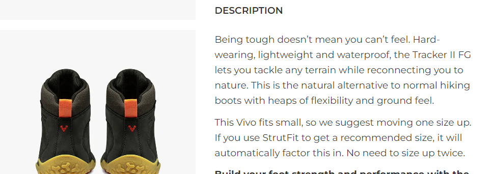 product description of hiking boots.